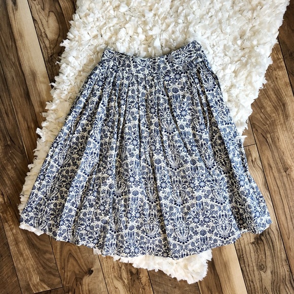 Anthropologie Dresses & Skirts - Fervour Anthropologie Floral Printed Midi Skirt